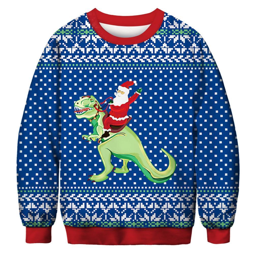 Santa Dinosaur Ugly Christmas Sweater | For Men & Women | Adult | Us6257