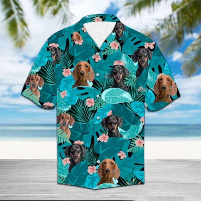 Dachshund Blue Amazing Design Unisex Hawaii Shirt For Men And Women Ha11606