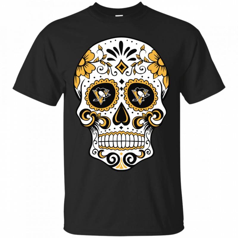 Pittsburgh Penguins Sugar Skull T shirt Long Sleeve Sweatshirt Hoodie