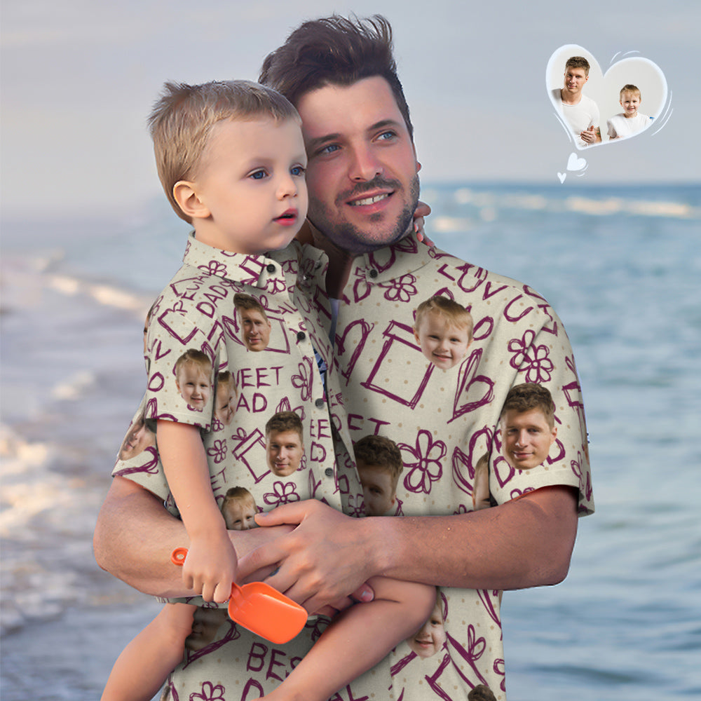 Custom Face Hawaiian Shirt Matching Father'S Day Shirt Father'S Day Gift - Love Dad Summer 2024 Design By Snorider Fashion