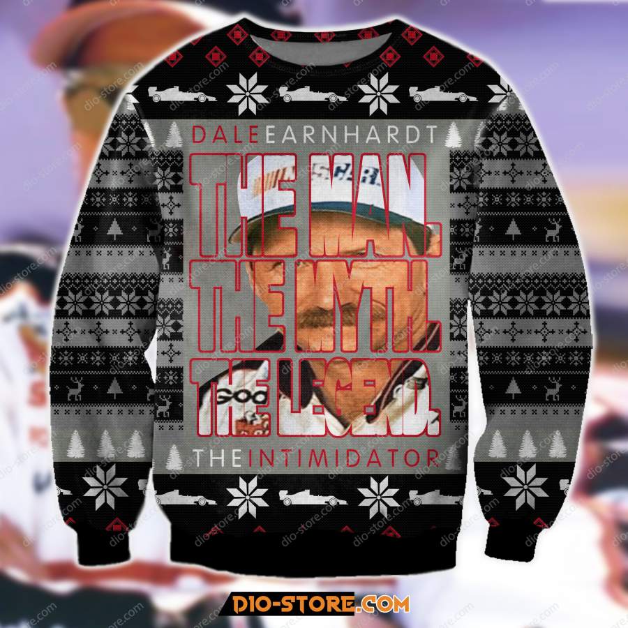 3D ALL OVER PRINT DALE EARNHARDT THE MAN THE MYTH THE LEGEND UGLY CHRISTMAS SWEATER