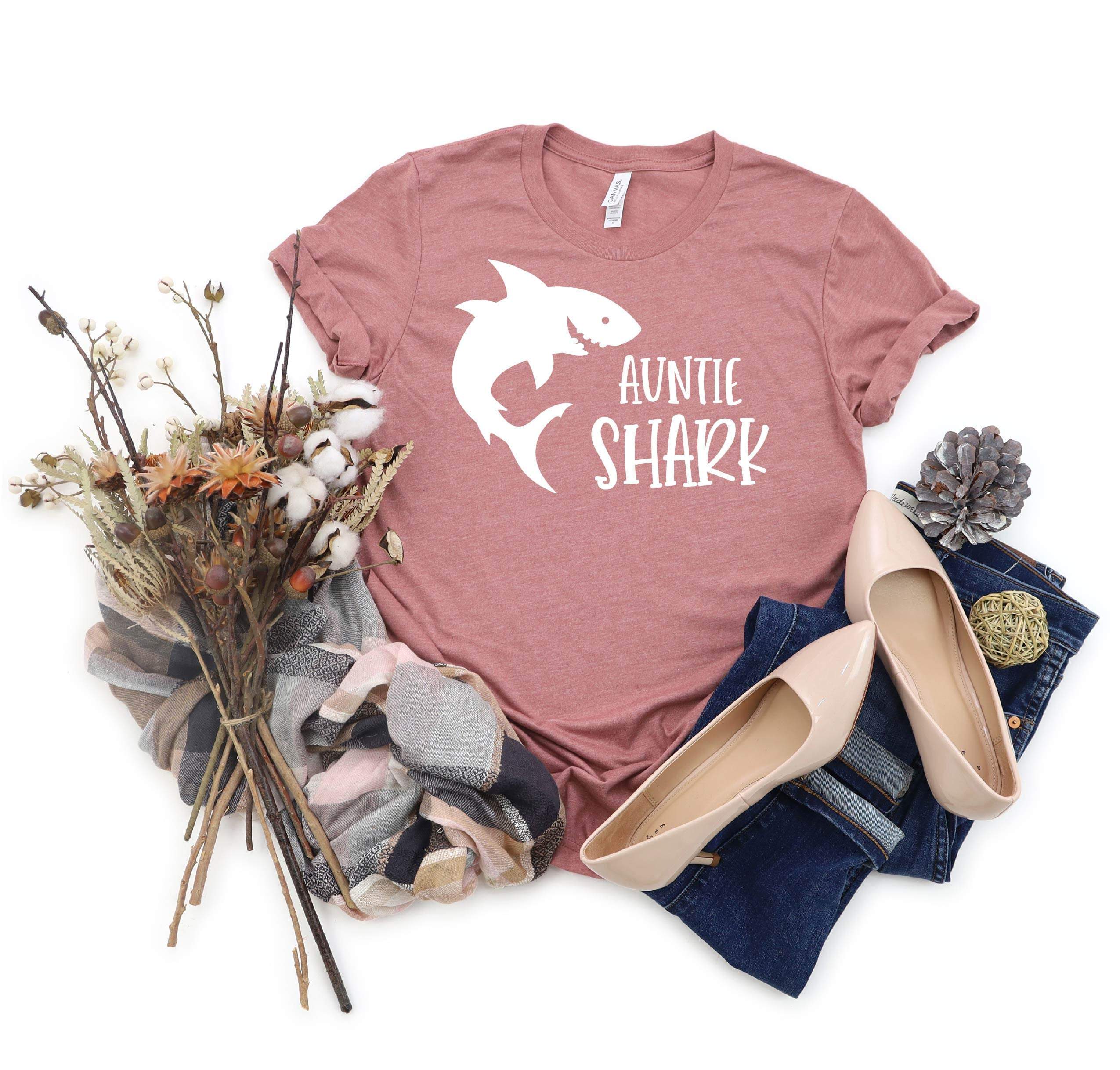 Auntie Shark Shirt, Shark Shirt, Birthday Shark Shirt, Auntie Shirt, Gift For Sister, Gift For Her, Shirt For Women