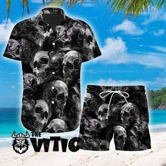 Cover Your Body With Amazing So Cool Dark Skull Shadow Hawaii Aloha Shirts Dh Ha109825