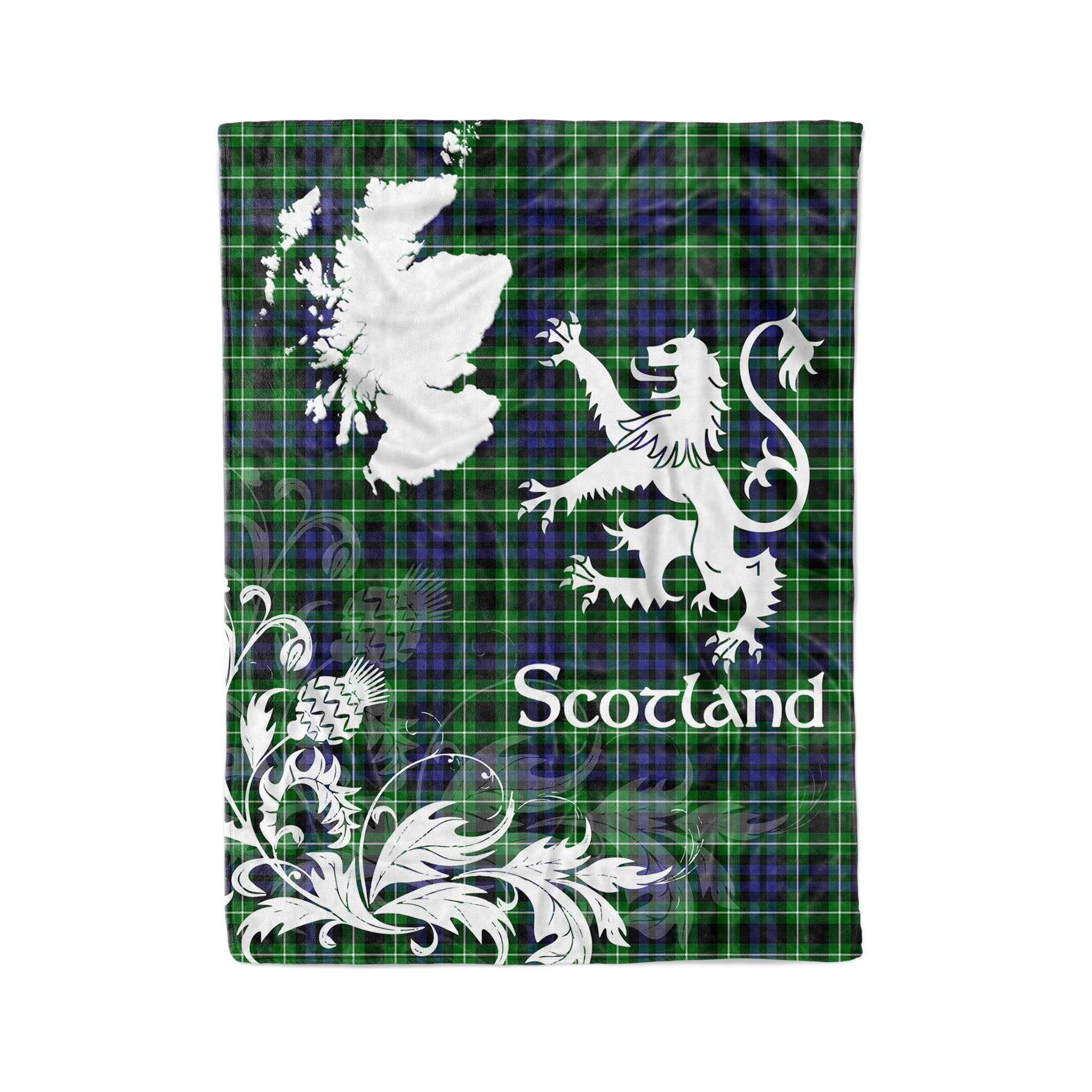 Tartan Plaid Fleece Blanket Tartan Blanket Thistle And Lion Scottish Clan Graham Of Montrose Plaid Blanket