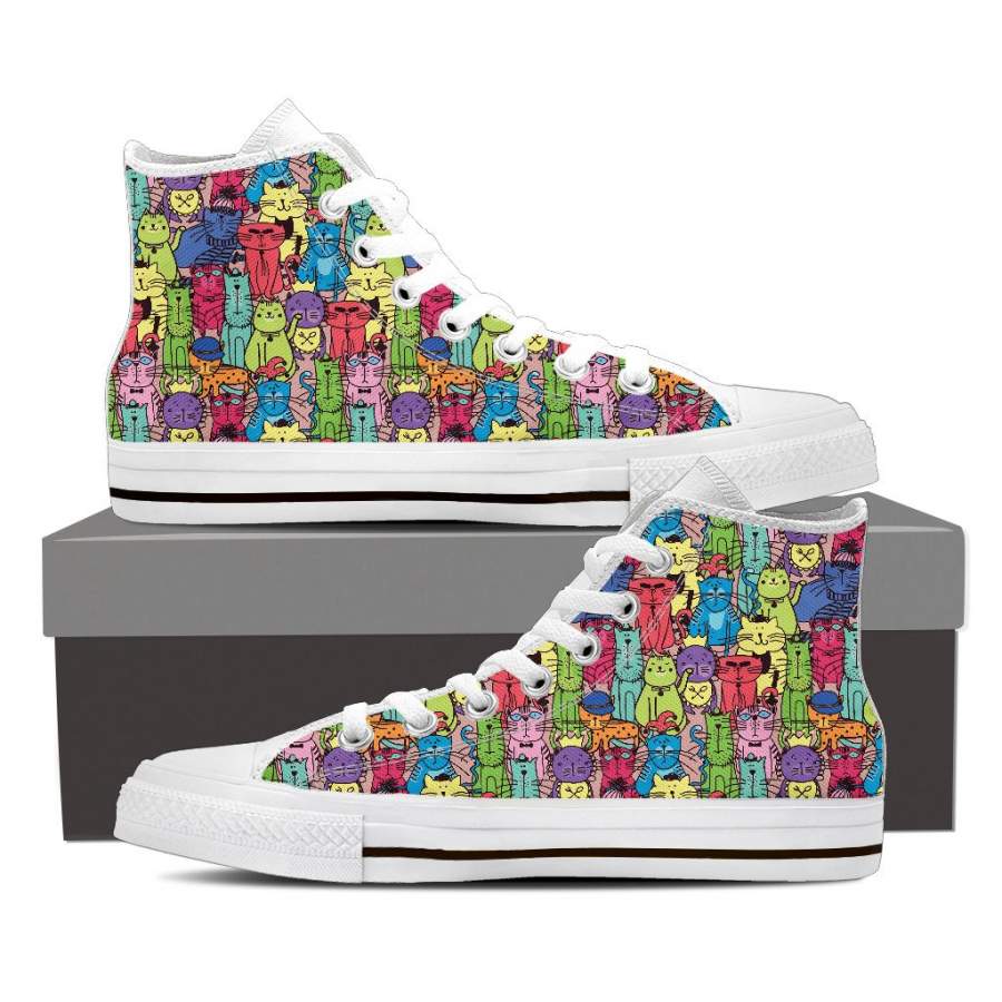 Cartoon Cat High Tops (Women’s)