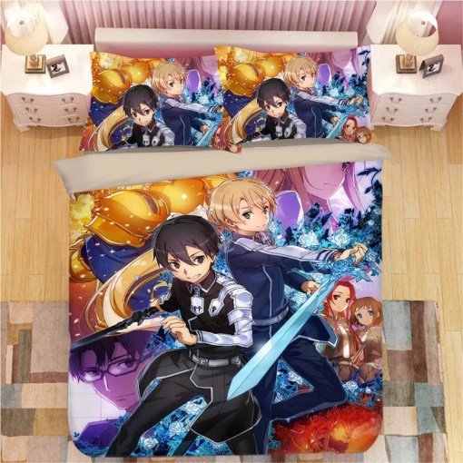 Sword Art Online Sao 1 Duvet Cover Pillowcase Home Decor 3D Bedding Set