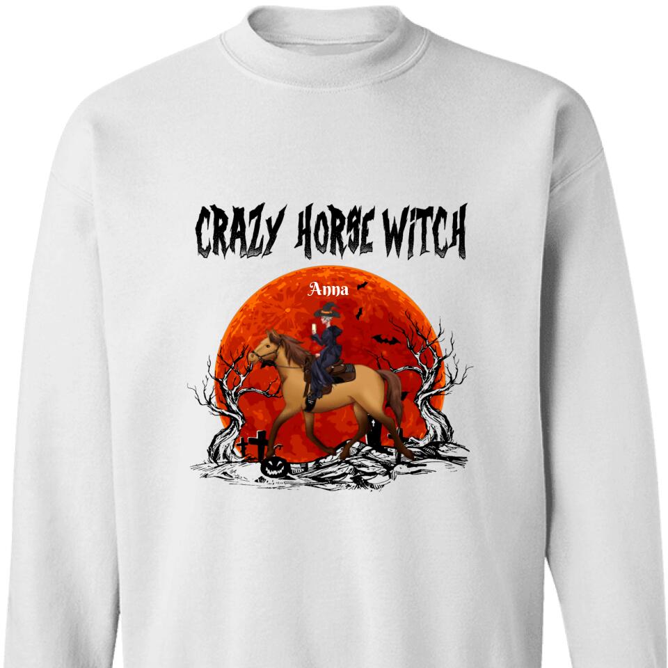 Horse Custom Sweatshirt Crazy Horse Witch Personalized Gift Hallowen – Trending Personalized