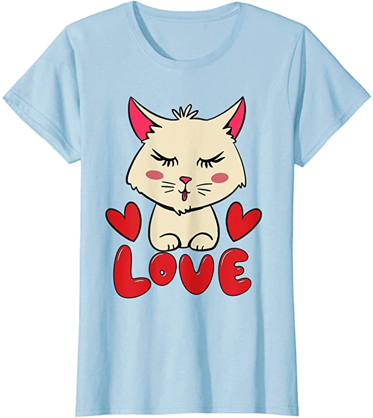 Cute Kitten Lover Gifts Cat Hearts Love Valentines Day Kitty T-Shirt