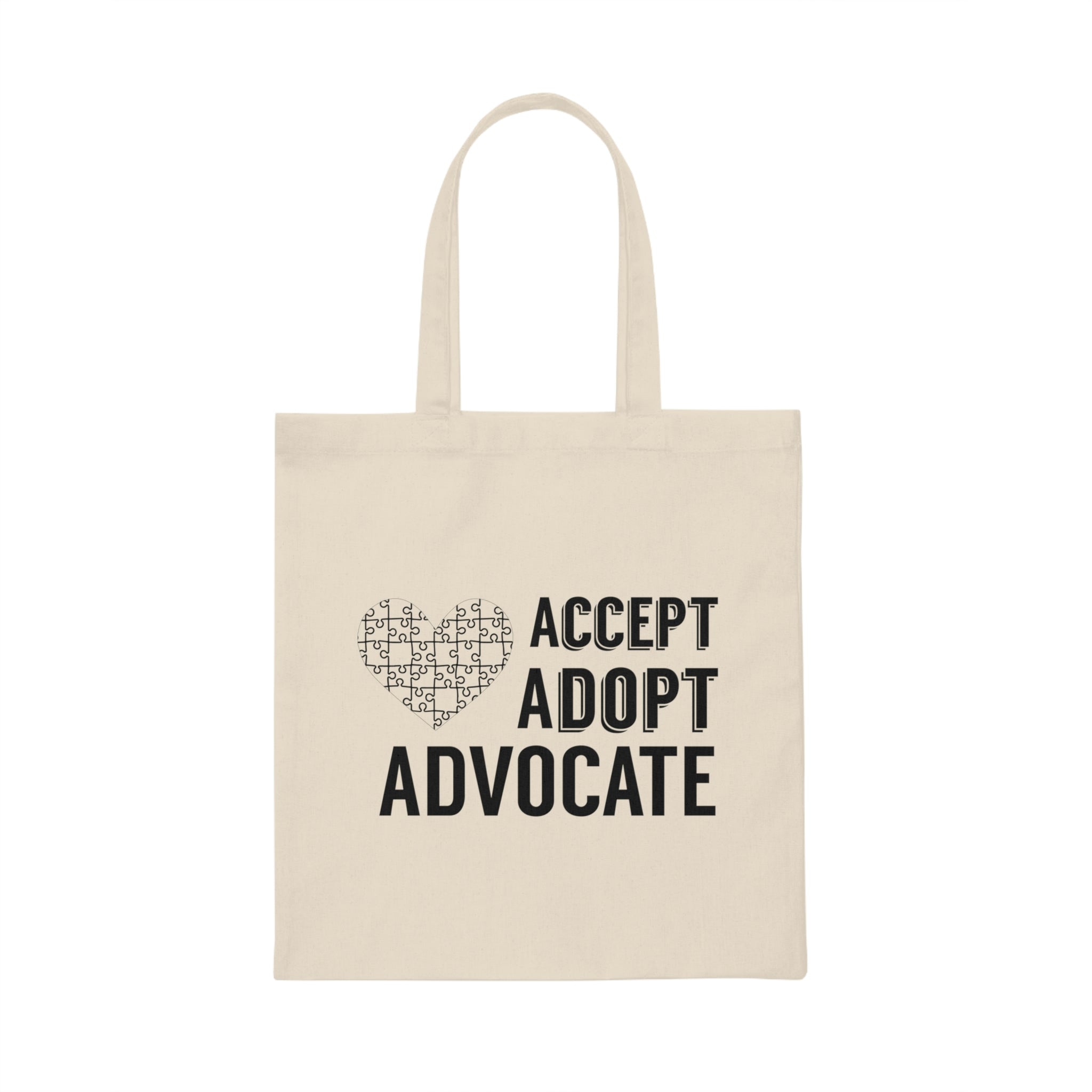 Accept Adopt Advocate Autism Awareness Adoption Canvas Tote Bag