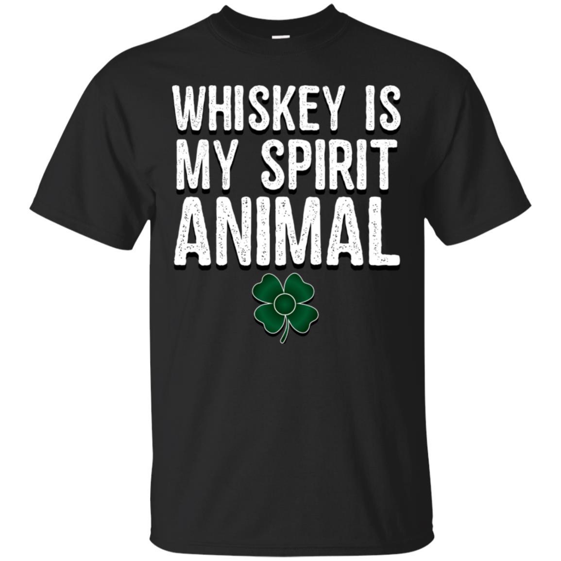 Whiskey Is My Spirit Animal Irish Shamrock Alcohol T-Shirt