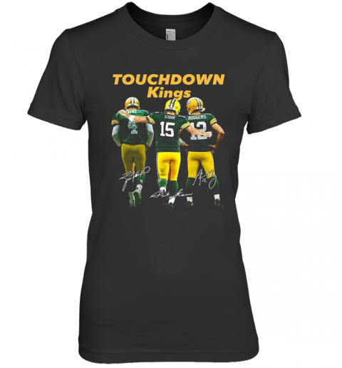 Touchdown Kings Green Bay Packers Favre Starr Rodgers Signature Premium Women’S T-Shirt