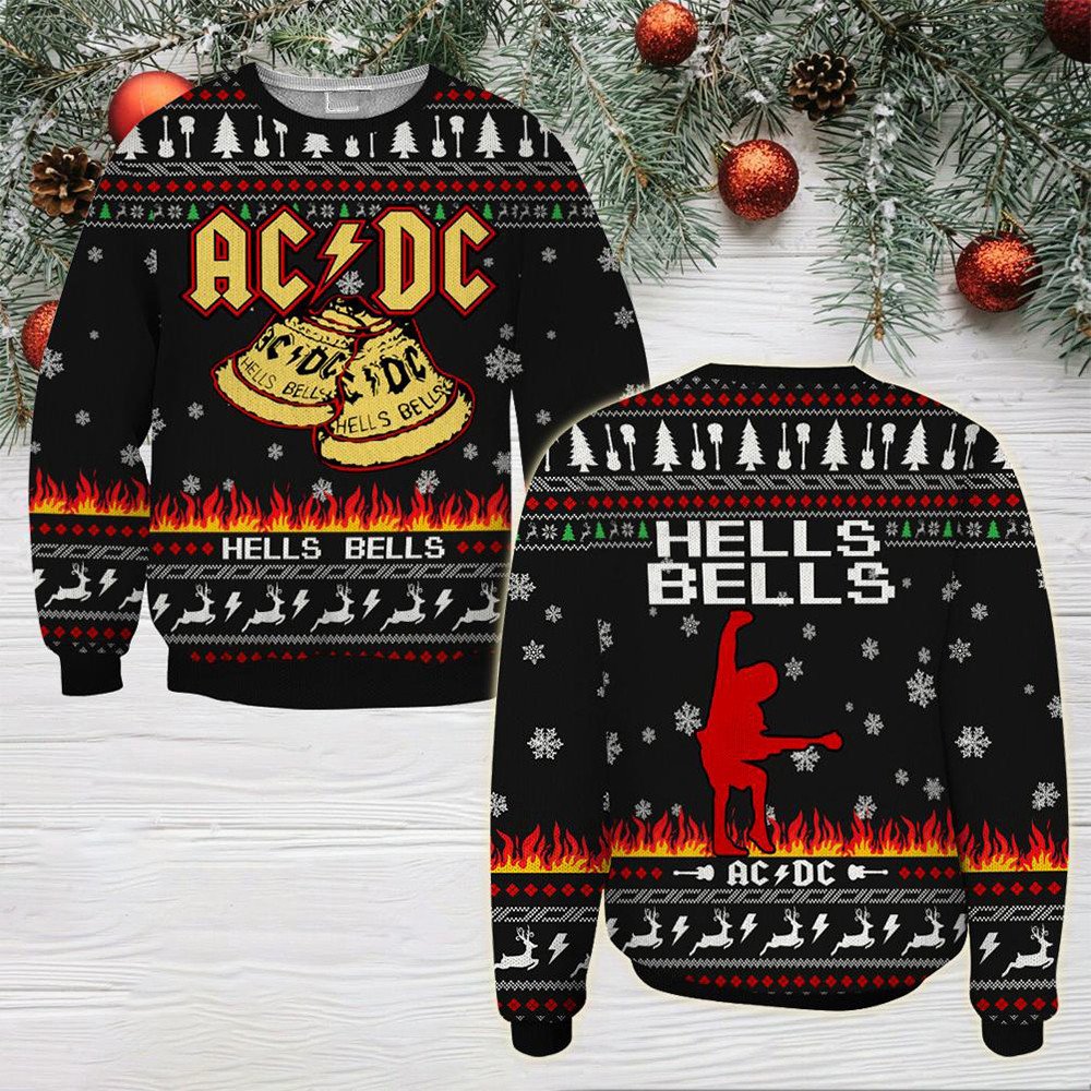 Acdc Hell Bells Ugly Christmas Sweater