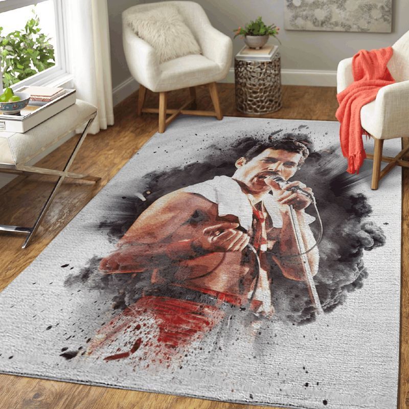 Freddie Mercury Singer 9 Area Rug Living Room And Bed Room Rug Gift Us Decor Vh3