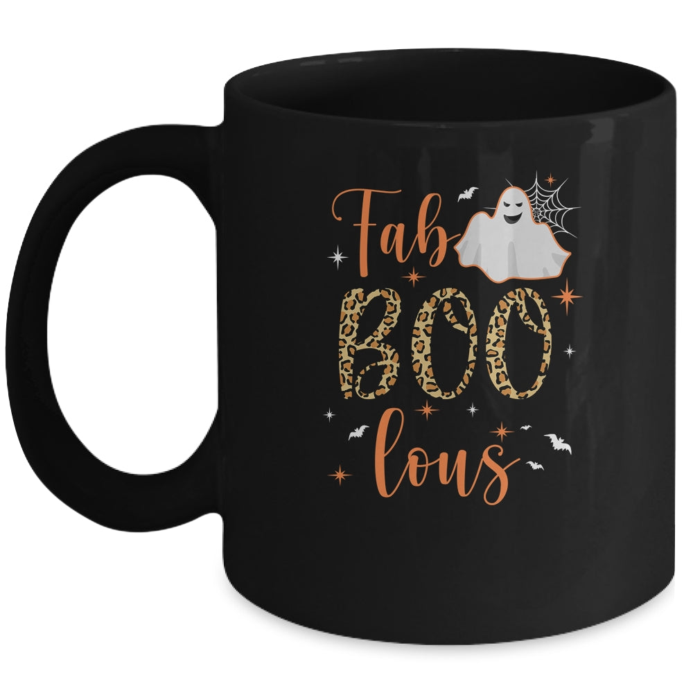 Cute Boo Ghost Halloween Fab Boo Lous Leopard Mug