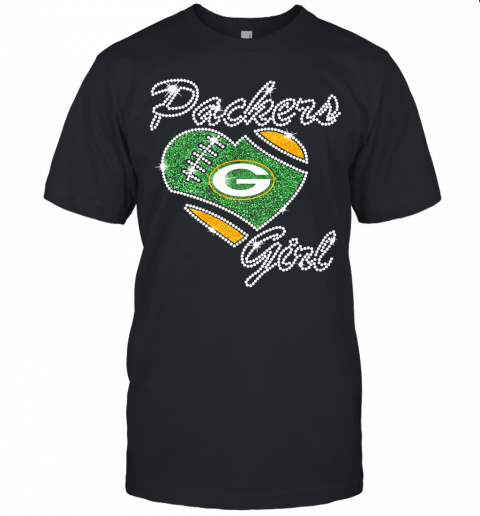 Diamond Heart Green Bay Packers Girl Unisex Jersey Tee