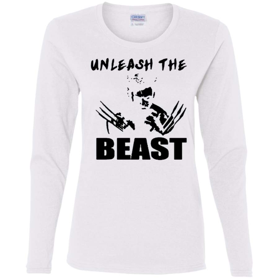 AGR Beast Mode Wolverine Ladies’ Cotton LS T-Shirt