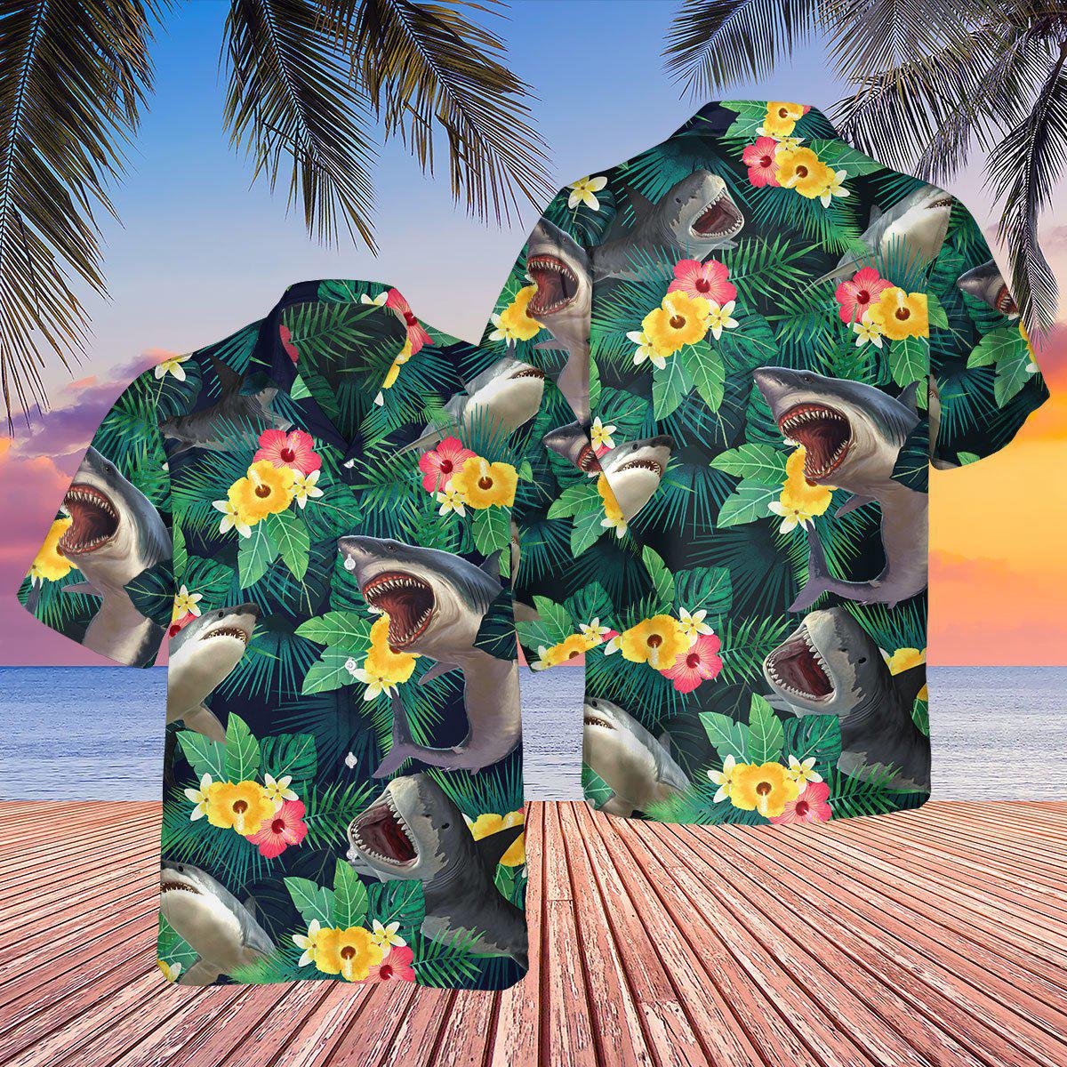 Shark Tropical Summer Vibes Hawaiian Shirt