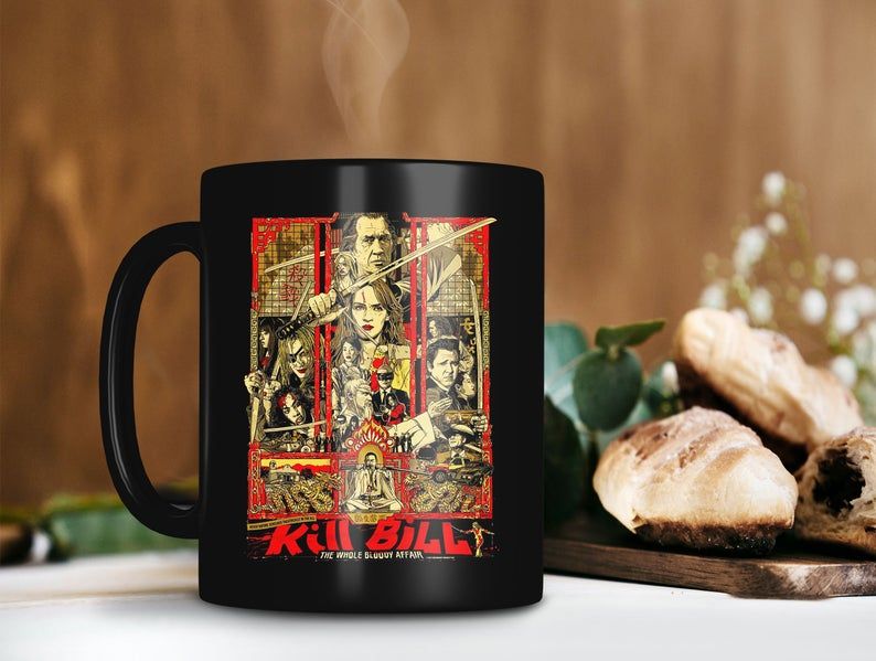 Black Mug Kill Bill The Whole Bloody Affair Mug Beatrix The Bride Kiddo Mug Uma Thurman Mug Retro Vintage Mug Premium Sublime Ceramic Coffee Mug H99