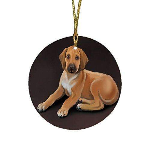 Rhodesian Ridgeback Puppy Dog Round Christmas Ornament