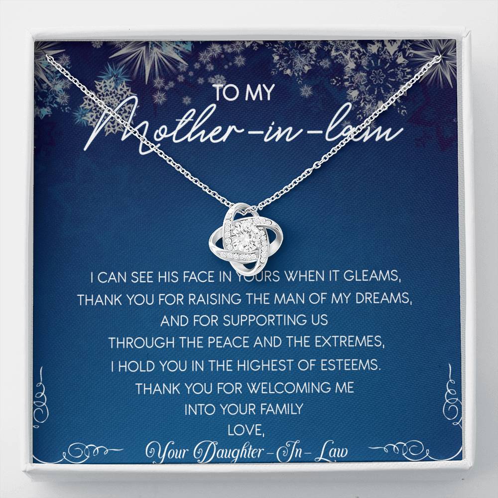 To My Mother-In-Law Love Knot Necklace Message Card – Fashionspicex Shop