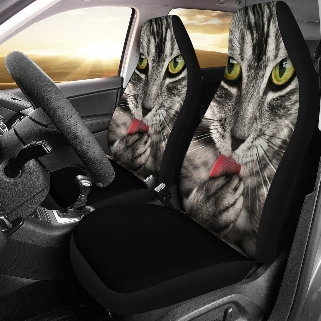 Amazing Cat Licking Cat Car Seat Covers For Cat Lovers