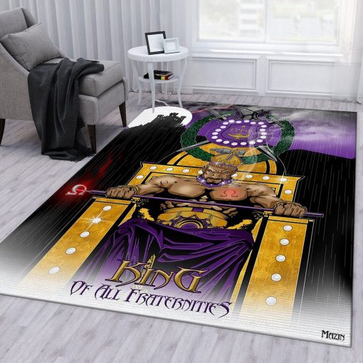 Omega Psi Phi King Rug All Over Print Logo Custom Area Rug Carpet Full Sizes Home Living Rug Carpet Decor