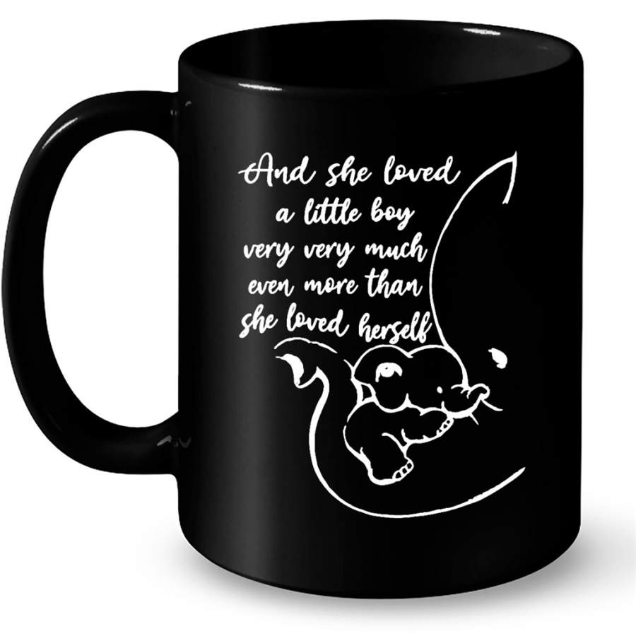 An She Loved A Little Boy Very Very Much Even More Than She Loved Herself, Elephant Lover, Mother’s Day Gift – Full-Wrap Coffee Black Mug