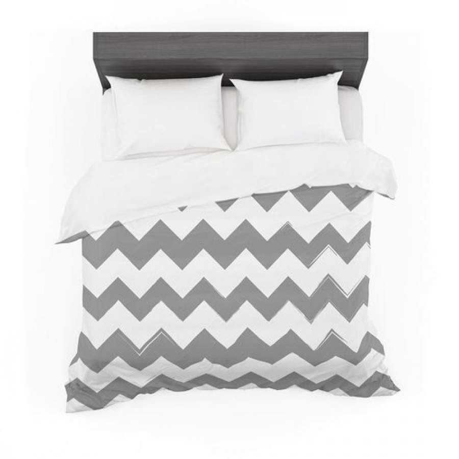 “Candy Cane Gray” Chevron Cotton 3D Customize Bedding Set Duvet Cover Set Bedroom Set Bedlinen