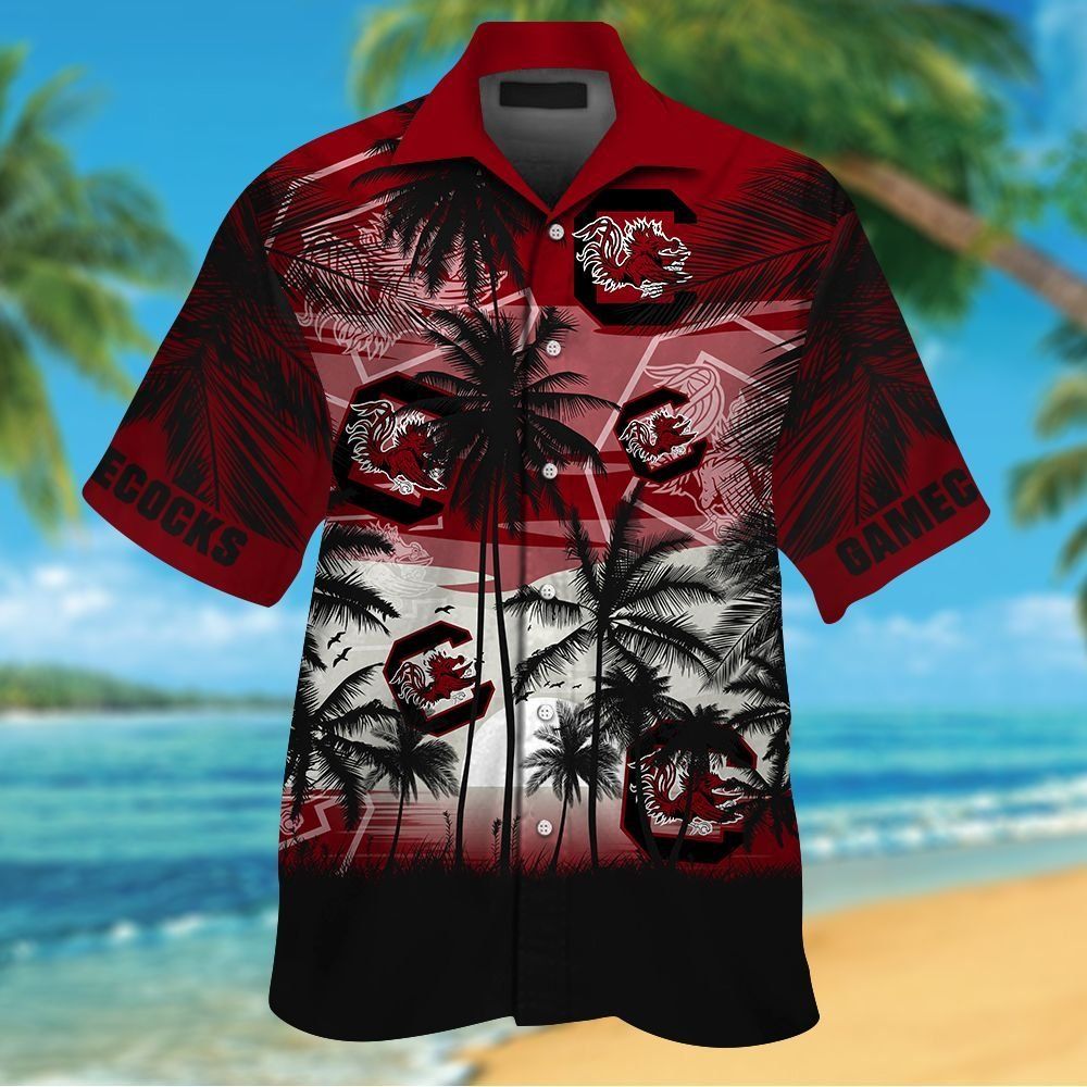 South Carolina Gamecocks Hawaiian Short Sleeve Button Up Tropical