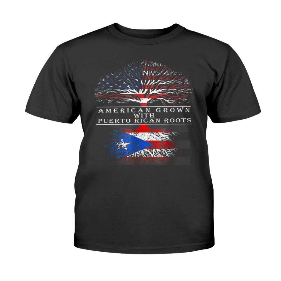 American Grown With Puerto Rican Roots  T-Shirt For Men/Women/Kids