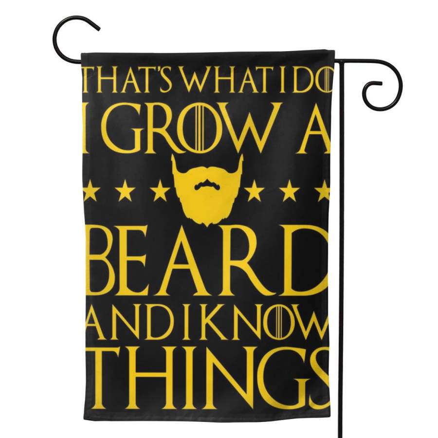 2 Pcs Garden Flag Thats What I Do I Grow A Beard And I Know Things Poster 12.5″x18″ -Mothers Day, Birthday Gifts for Mom, Dad, Wife, Husband, Daughters, Grandma, Friends