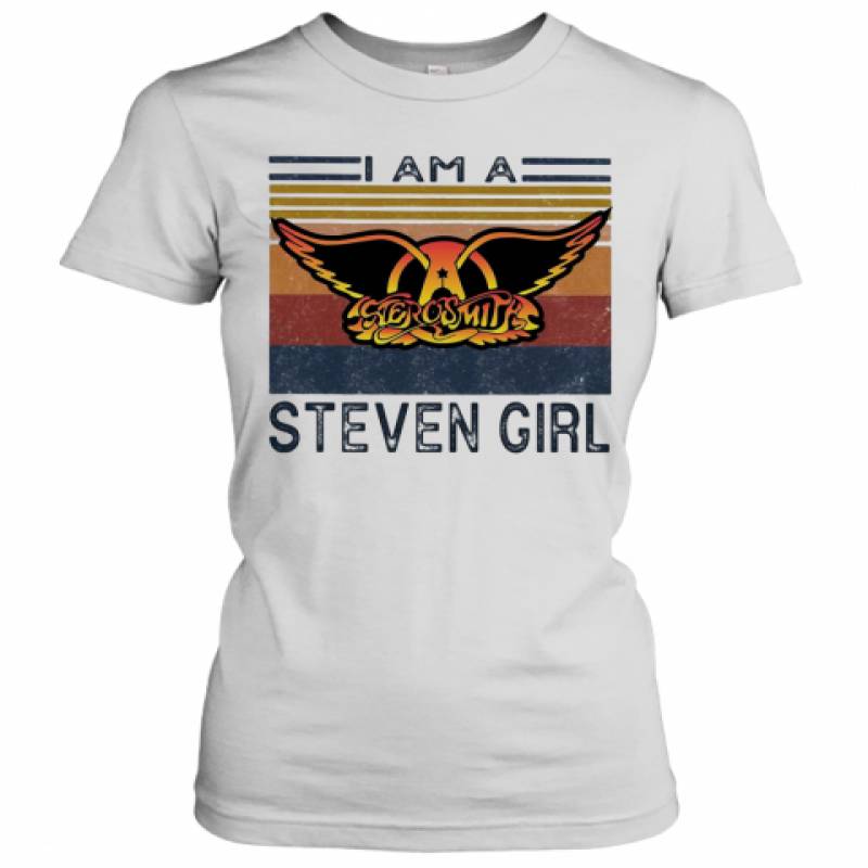 Aerosmith I Am A Steven Girl Vintage Retro Women's T-Shirt