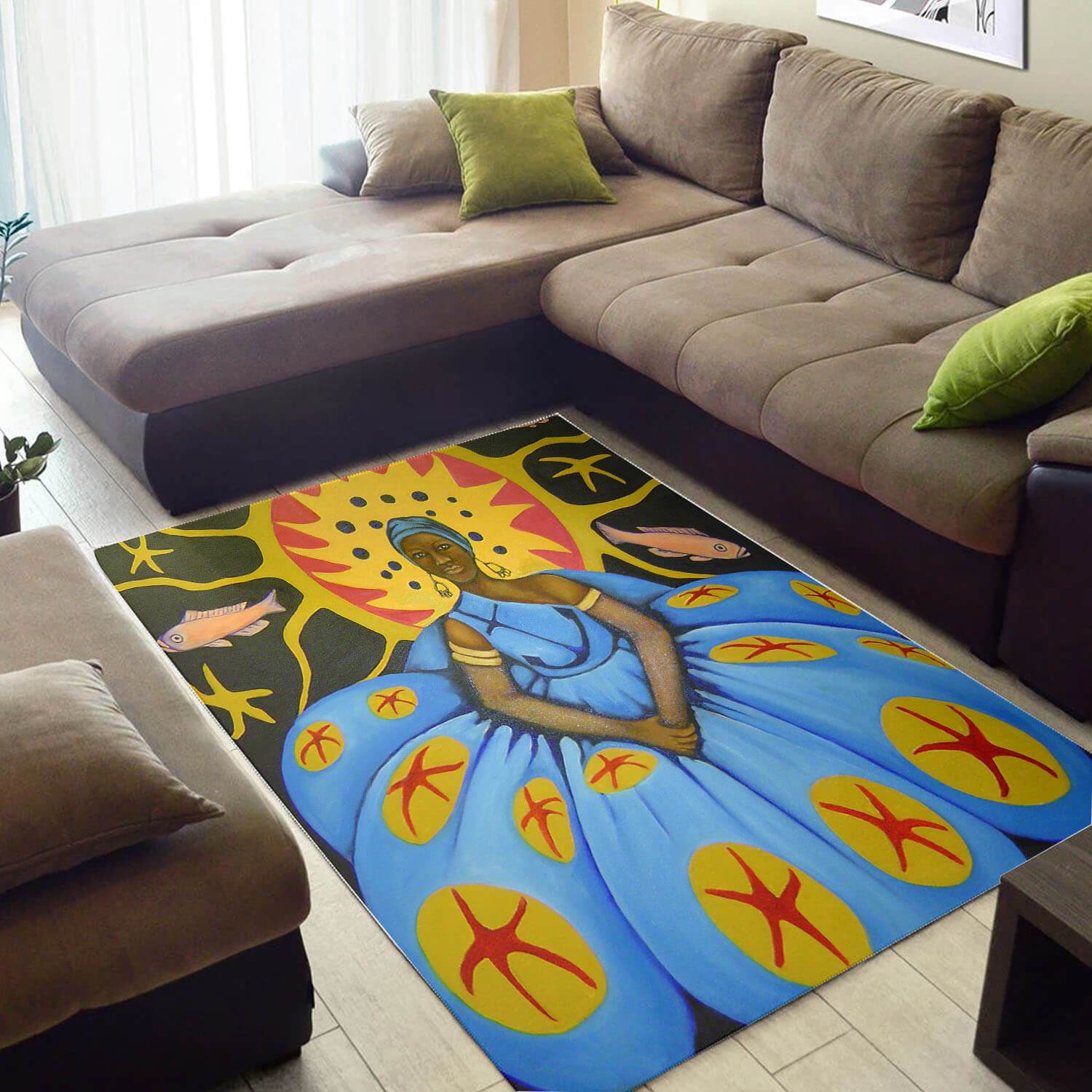 Trendy African American Rug Pretty African Melanin Afro Girl African Themed Rugs African Inspired Home Decor BPS3696