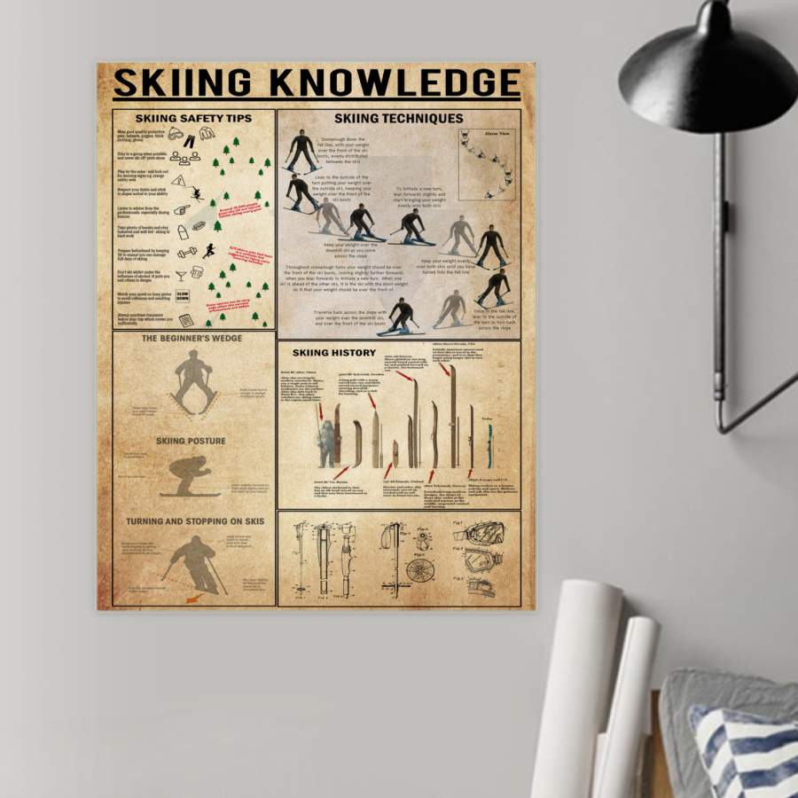 Skiing Knowledge Custom Design Giving Skiing Lovers Poster
