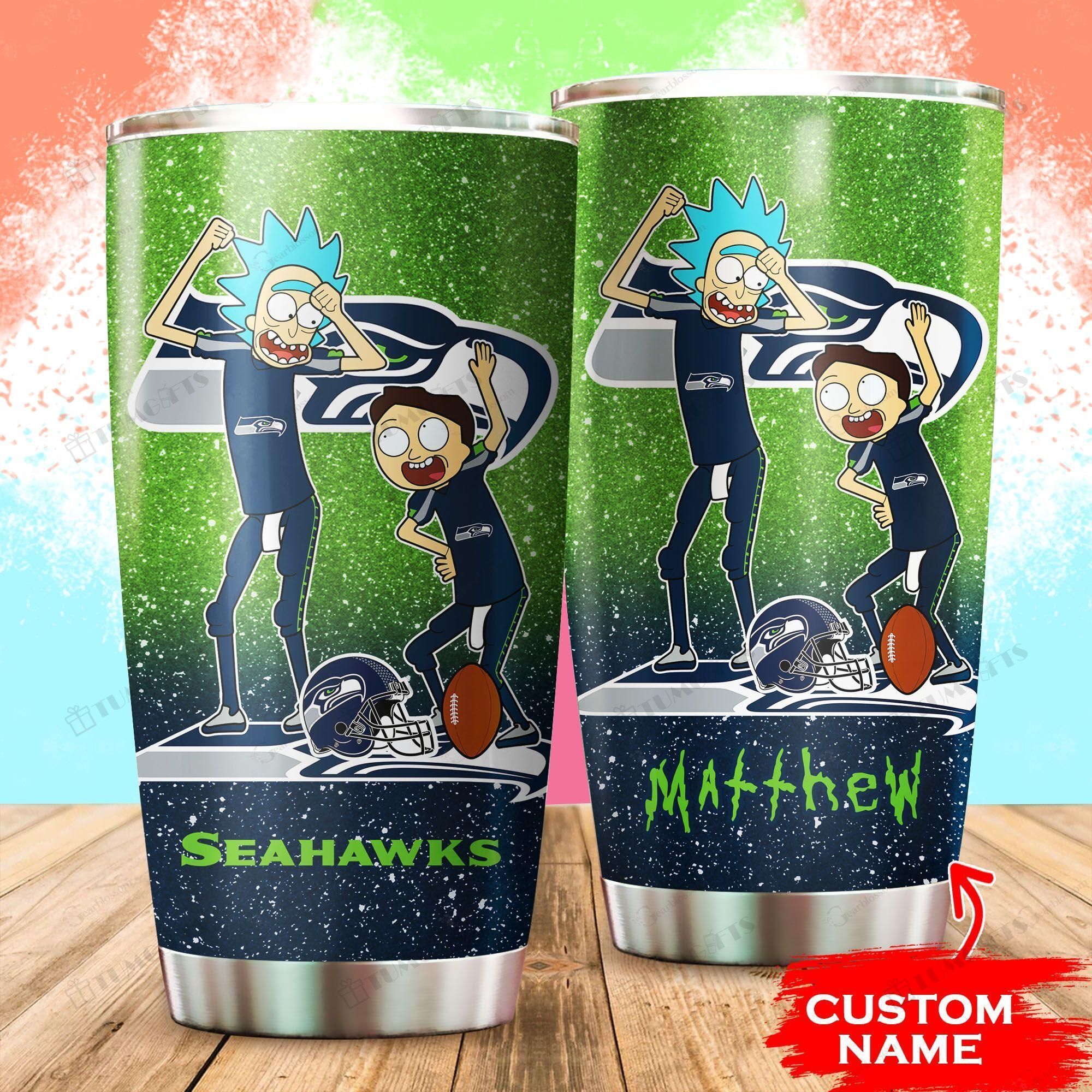 Buy Personalized Seattle Seahawks Rick And Mortycustomstainless Steel Tumbler