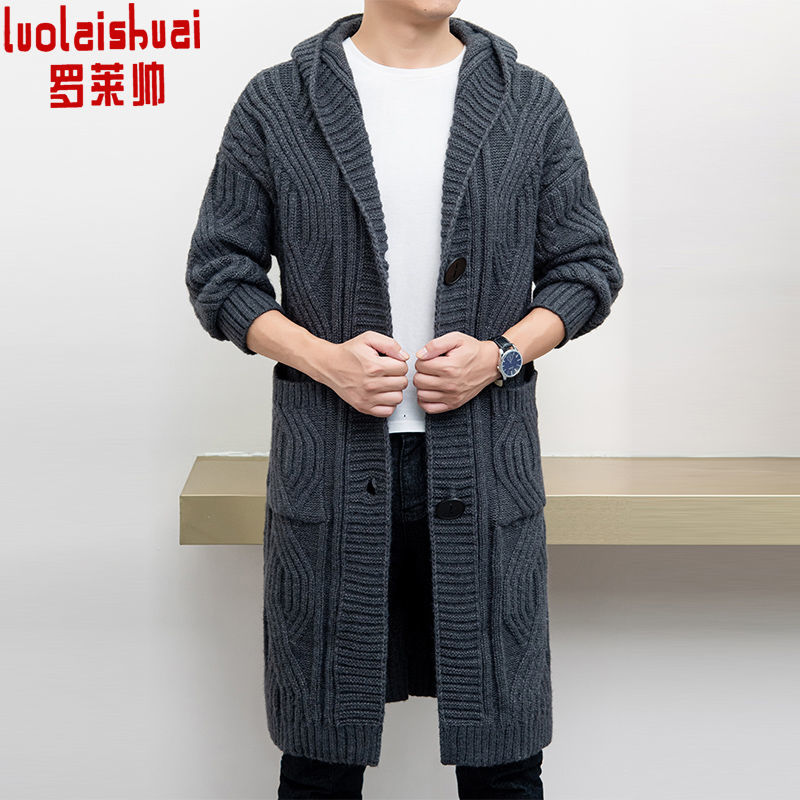 2022 New Autumn and Winter New Loose Korean Style Large Size Fashion Warm Jacket Men’S Knitted Sweater Cardigan Jacket H42 alx