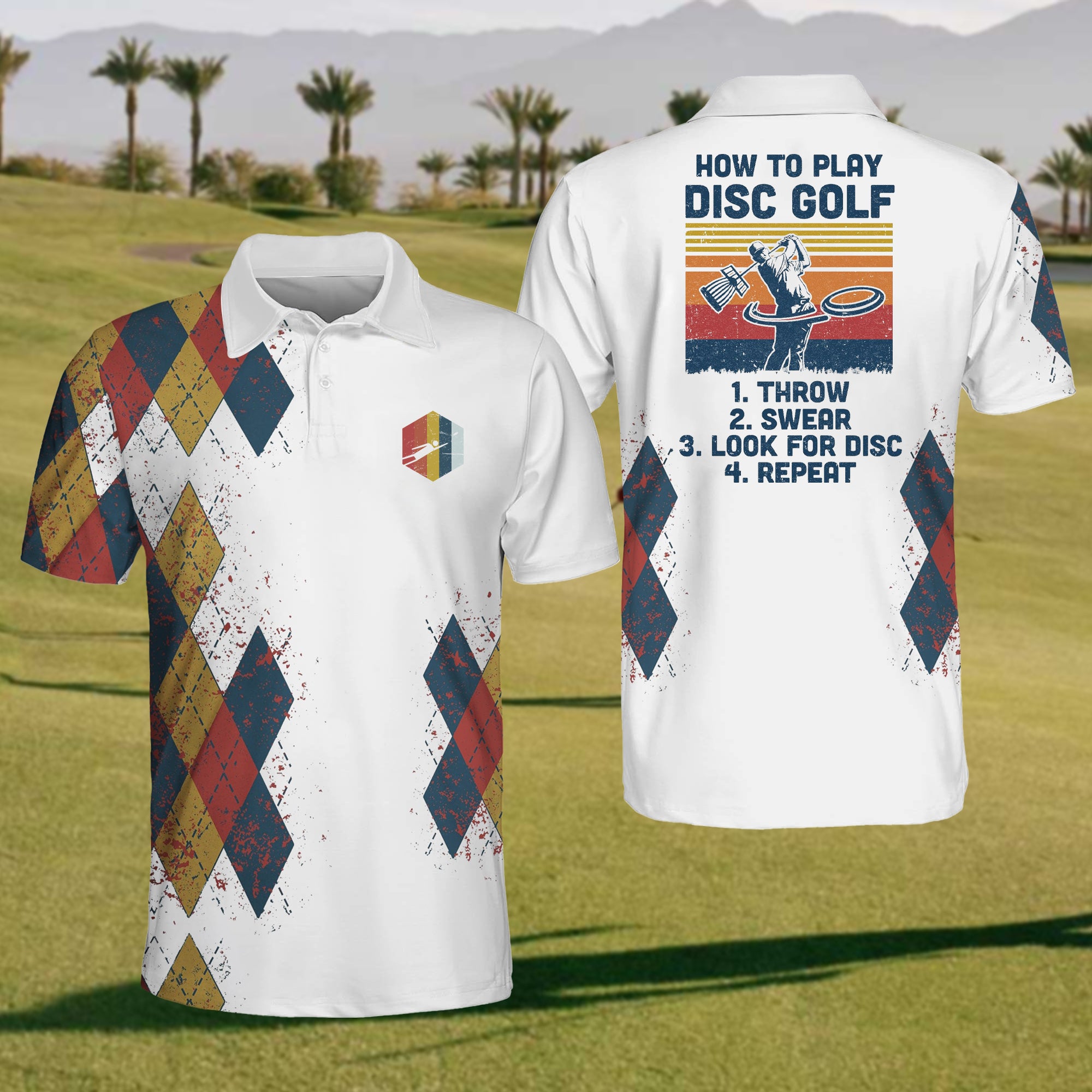 How To Play Disc Golf Polo Shirt White