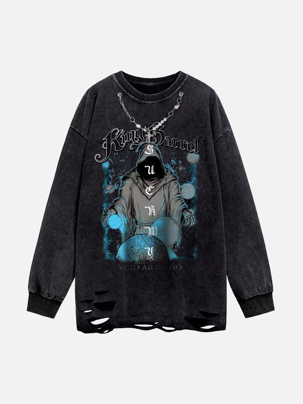 Talishko™ – Vintage Grim Reaper Print Sweatshirt