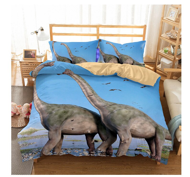 3D Dinosaur Digital Printing Bedding Sets Fashion Creative Style Duvet Cover Pillowcases Kids Children Girls Boys Home Decor