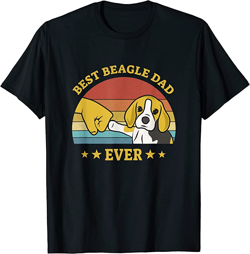 Mens Best Beagle Dad Ever Proud Vintage Beagle Gifts Puppy Lover T-Shirt