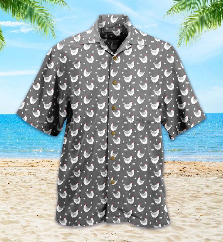 Seamless Pattern Cute Chicken Nw Hawaiian Shirt 3D