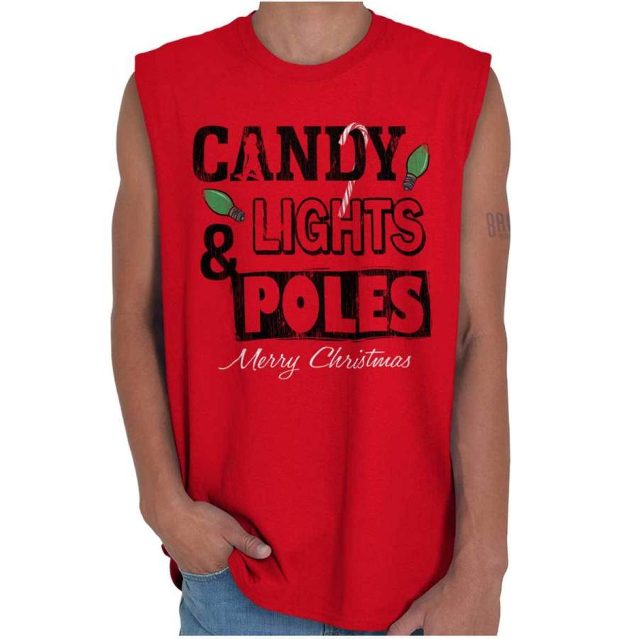 Candy Lights & Poles Sleeveless T-Shirt