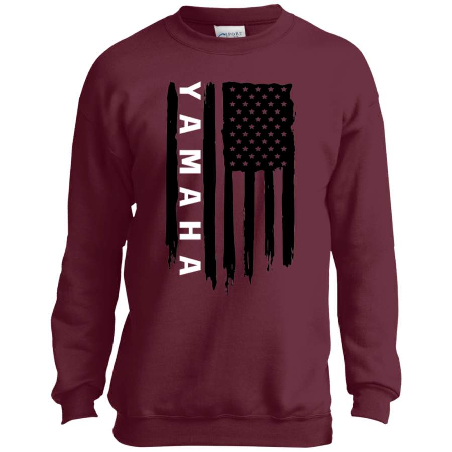 Youth Yamaha American Flag Crewneck Sweatshirt