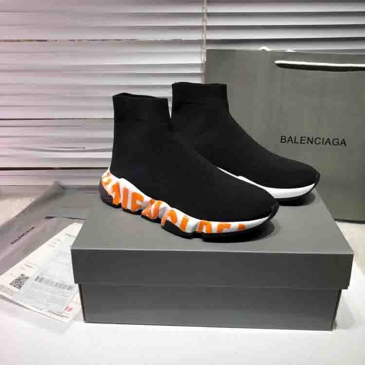 Balenciaga Speed Graffiti Shoes Sneakers, BlackOrange SNK879885752