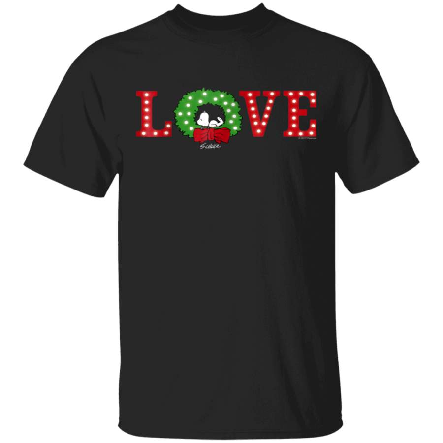 Peanuts Snoopy Wreath Love T-Shirt