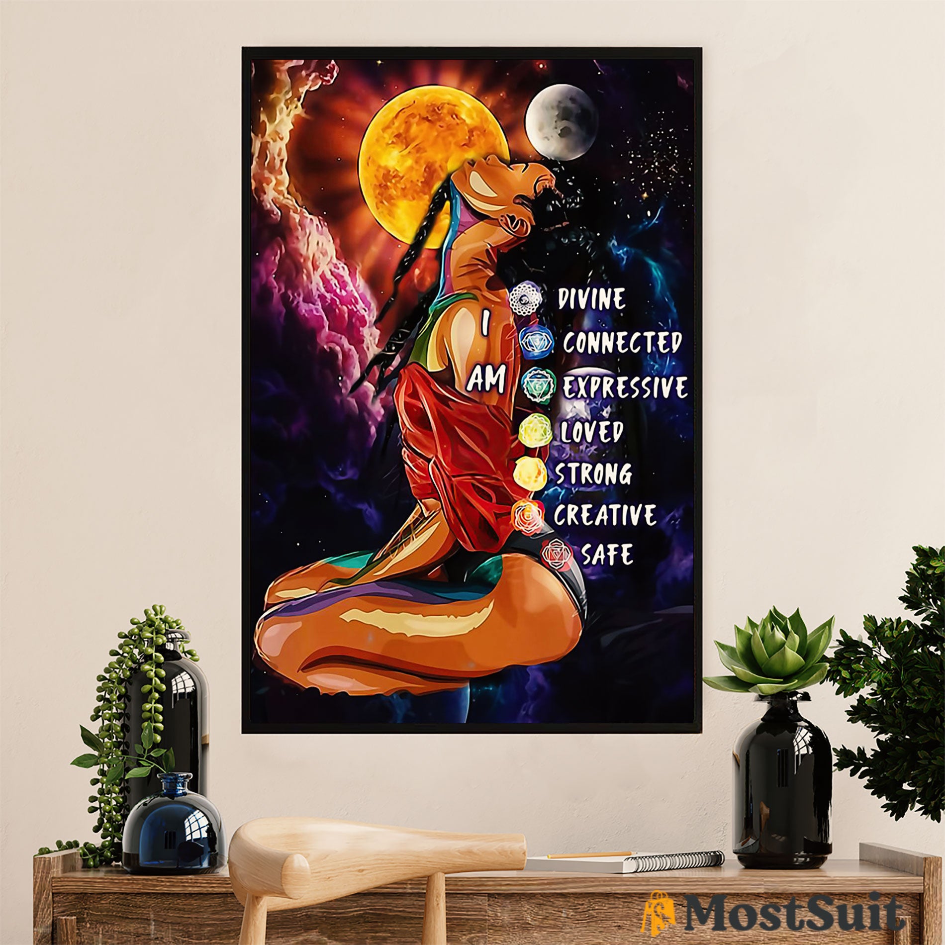 African American Afro Poster | Gift For Black Girl | Juneteenth Day Room Wall Art – I Am Divine