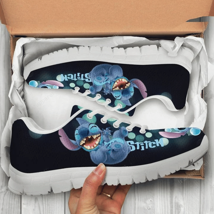 Stitch Lilo & Stitch Disney 27 Print Sneakers, Women’s Sneakers, Handmade Crafted sneaker white  Shoes birthday gift Fashion Fly Sneakers TL97