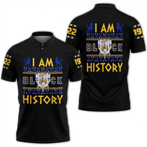 Sigma Gamma Rho 1922 Africa Pattern Black Polo Shirt