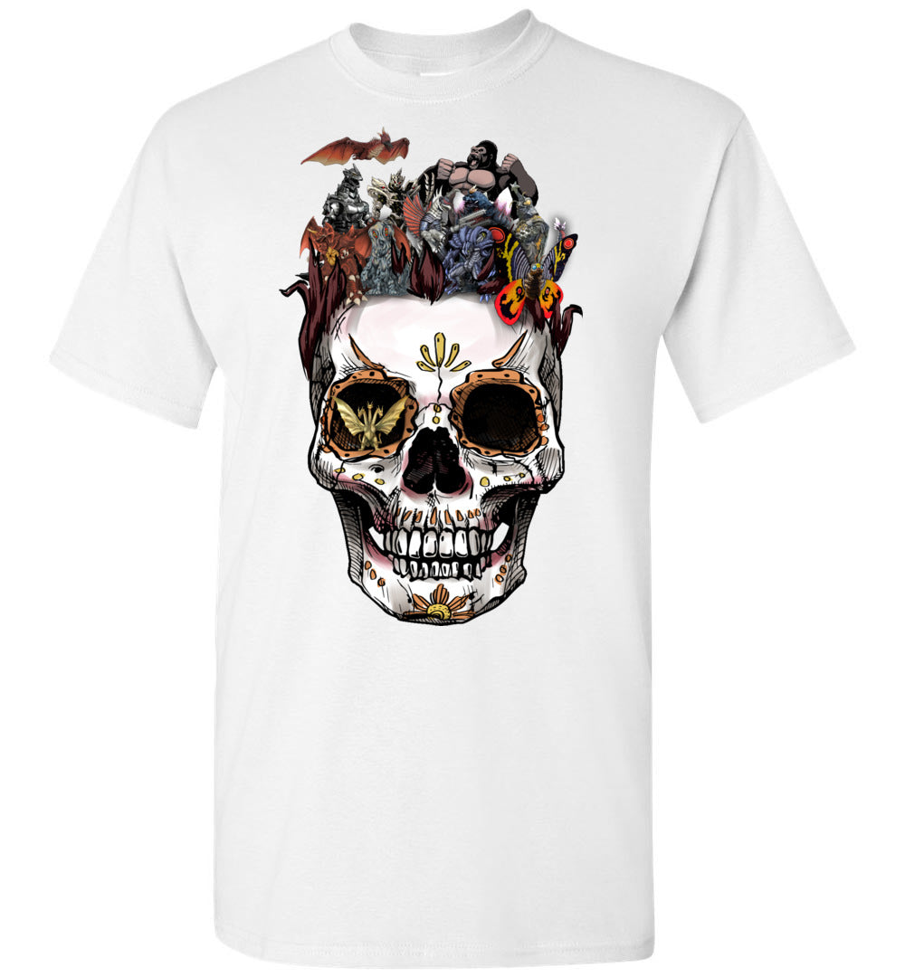 Kaiju Collection Stylized Skull Halloween Art T-Shirt