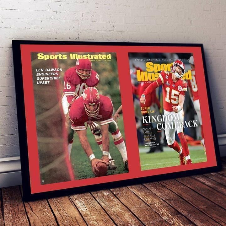 Sports Illustrated Kansas City Chiefs Super Bowl Champions Liv Kingdom Comeback Newspaper Headline poster canvas poster canvas